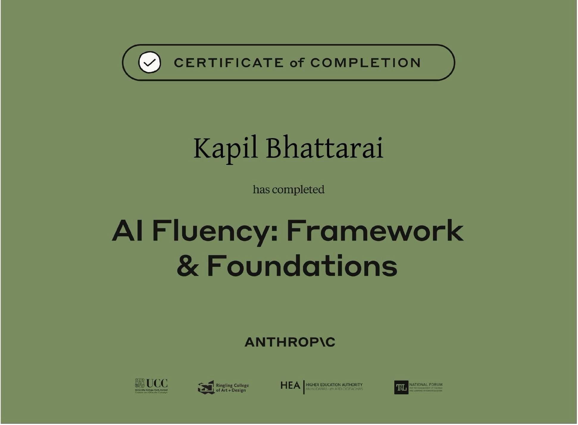 AI Fluency: Framework & Foundations - Anthropic Certificate